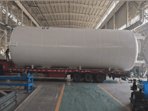 Today's 100 cubic meter vertical cryogenic liquid storage tank was shipped to Hunan Province, China