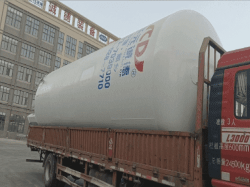 Two cryogenic storage tanks were delivered today.