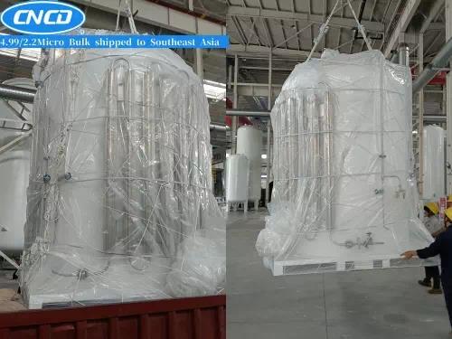 4.99 cubic meters of 2.2 MPa liquid carbon dioxide storage tanks were shipped to Qingdao, Shandong Province for export to Southeast Asia.
