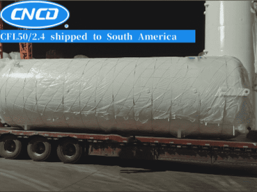 50 cubic meter vertical liquid carbon dioxide storage tank was shipped to Tangshan City, Hebei Province for export to South America.